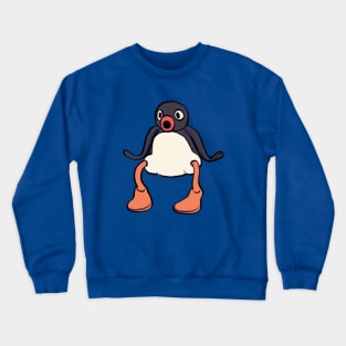 surprised pingu noot penguin meme Crewneck Sweatshirt